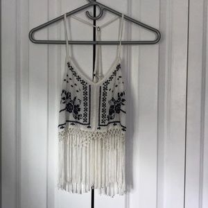 💋Hollister fringe crop top